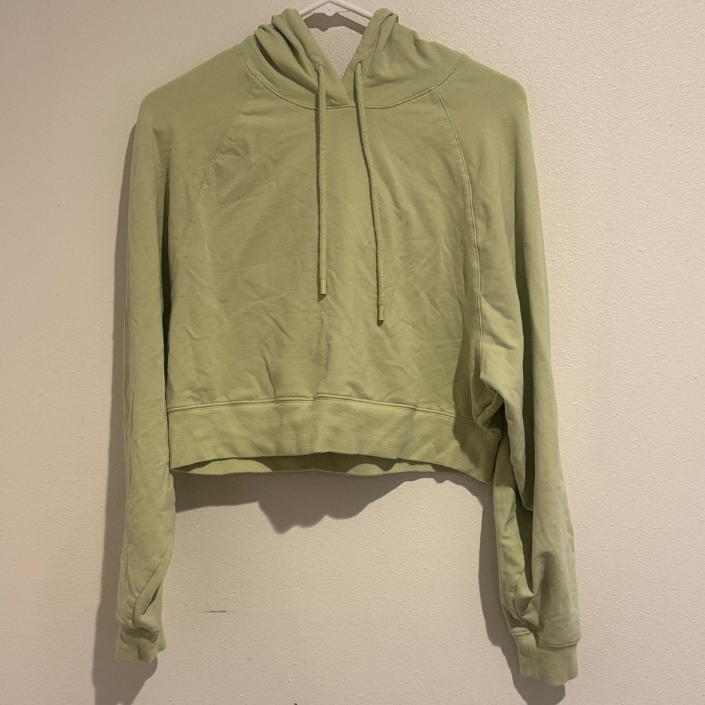 ALO Yoga Cropped Hoodie in Sage Green